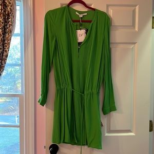 NWT DVF Diane von Furstenberg Spring Green Dress, size 8
